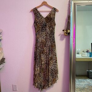Dressbarn animal safari print cocktail dress size 10